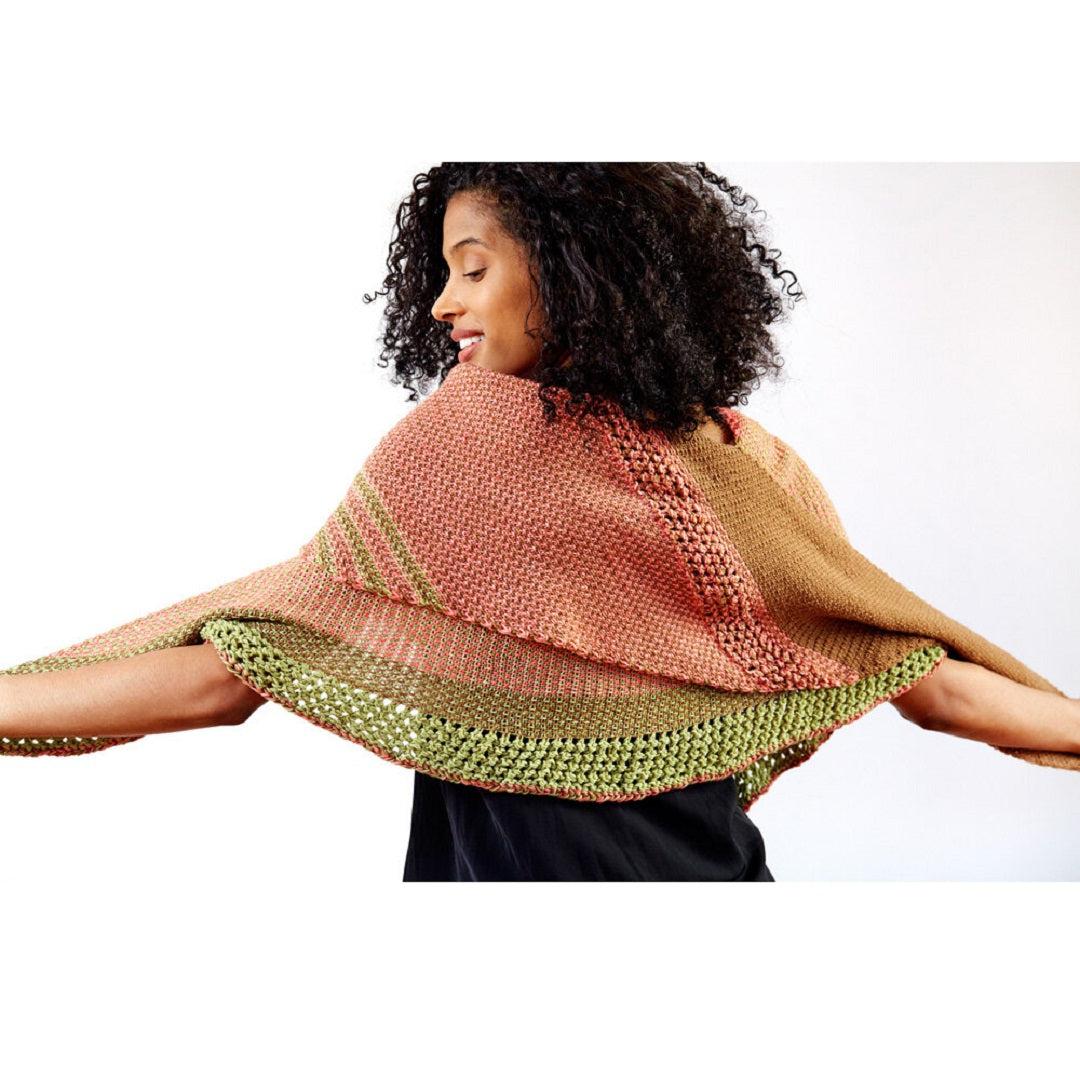 Divanyolu Shawl Kit | Yarn Art in Linen Stitch-Knitting Kits-Urth Yarns-Fig + Indigo + Cosmic Purple (Catherine's Pick)-Revolution Fibers