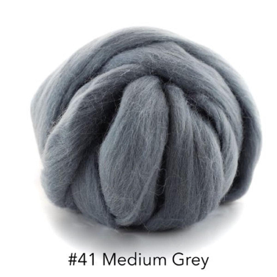 Polish Merino Wool Top - Medium Gray-Wool Roving-Kromski-8 Ounces-Revolution Fibers
