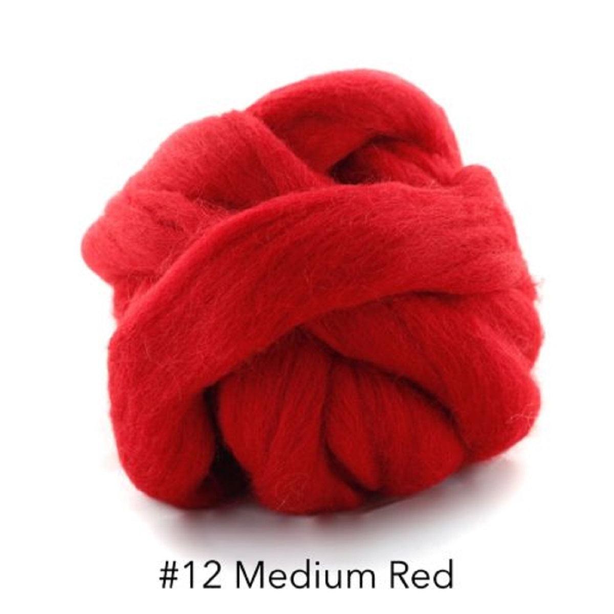 Polish Merino Wool Top - Medium Red-Wool Roving-Kromski-8 Ounces-Revolution Fibers