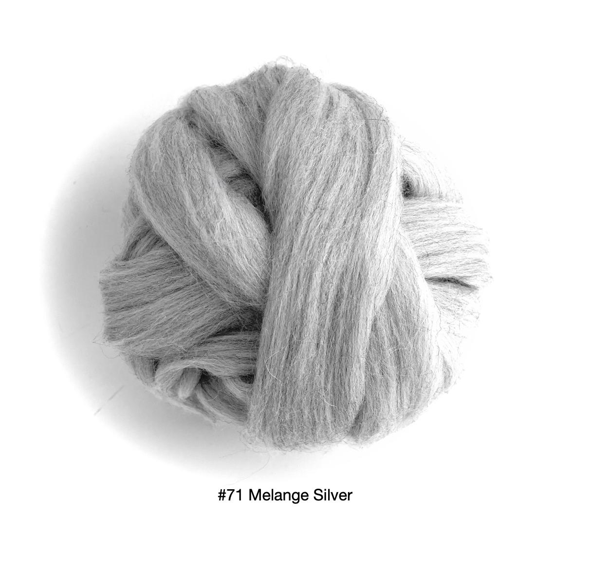 Polish Merino Wool Top - Melange Silver-Wool Roving-Kromski-8 Ounces-Revolution Fibers