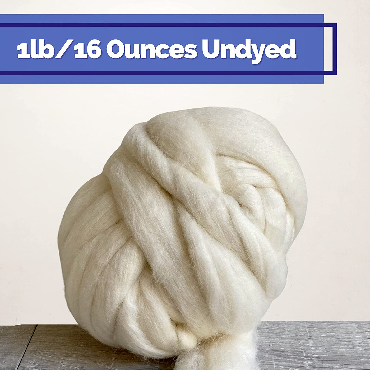 500g White Merino Wool Handmade Undyed Top Roving Spinning Felting  Araucania - 18 Microns
