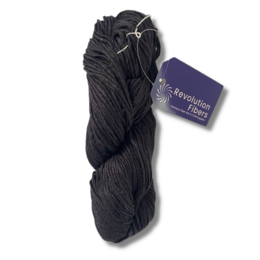 Regal Mulberry Silk Yarn - Worsted Weight - Single Ply Yarn - Solid Colors (Midnight Black)