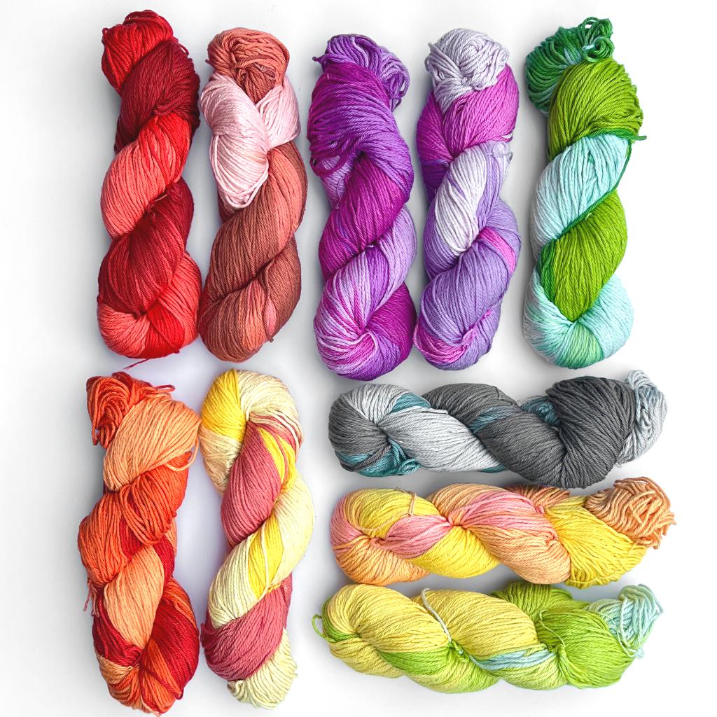 Hand Dyed Cotton Yarn Multi-Colored | DK Weight 100 Grams, 200 Yards, 4 Ply-Yarn-Revolution Fibers-Mars Landing-Revolution Fibers