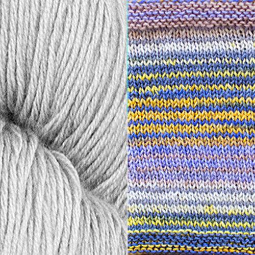 Myrsine Scarf Kit | Textile Art Using Self-Striping Yarn-Knitting Kits-Urth Yarns-Thyme + 3016-Revolution Fibers