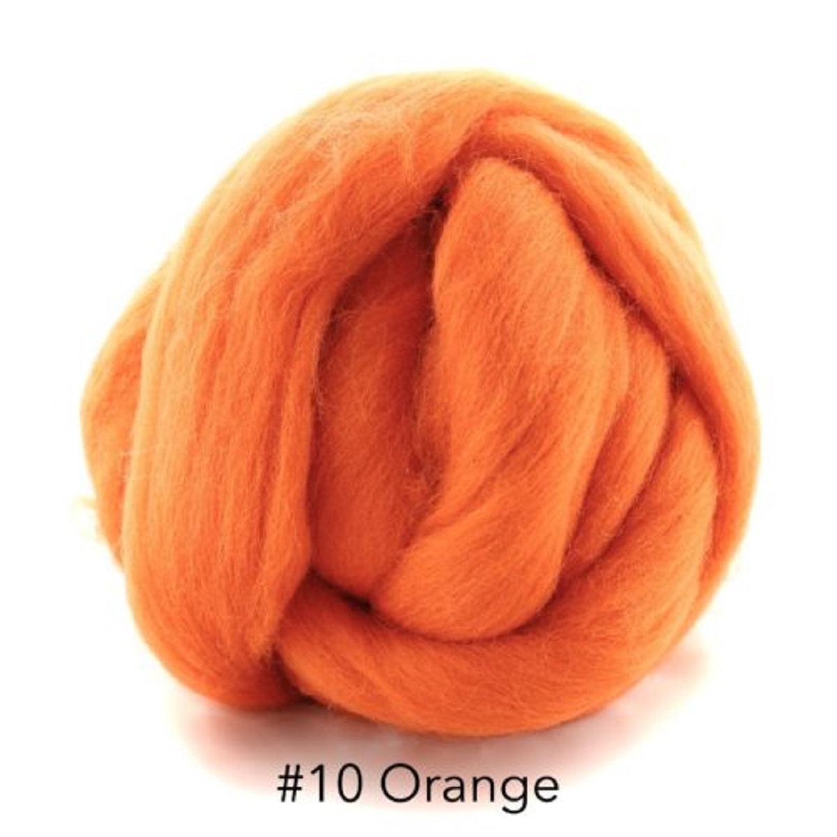 Polish Merino Wool Top - Orange-Wool Roving-Kromski-8 Ounces-Revolution Fibers