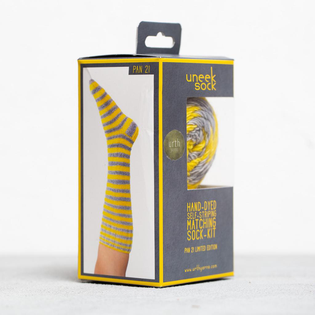 Uneek Sock Kits | Pan 21 Limited Edition | Self Striping Sock Kits-Knitting Kits-Urth Yarns-Uneek Sock Pan 21-Revolution Fibers