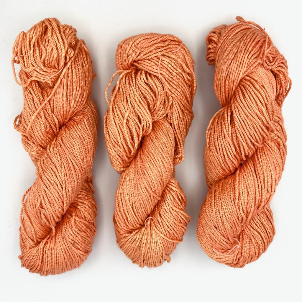 Hand Dyed Cotton Yarn Solid Colored | DK Weight 100 Grams, 200 Yards, 4 Ply-Yarn-Revolution Fibers-Peach-Revolution Fibers