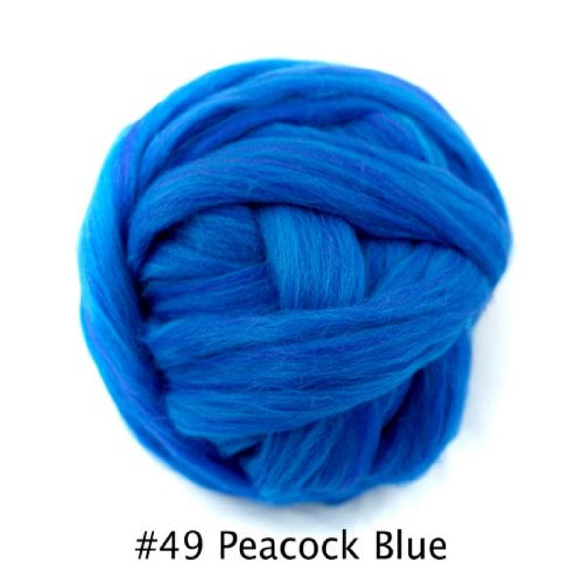 Polish Merino Wool Top - Peacock Blue-Wool Roving-Kromski-8 Ounces-Revolution Fibers