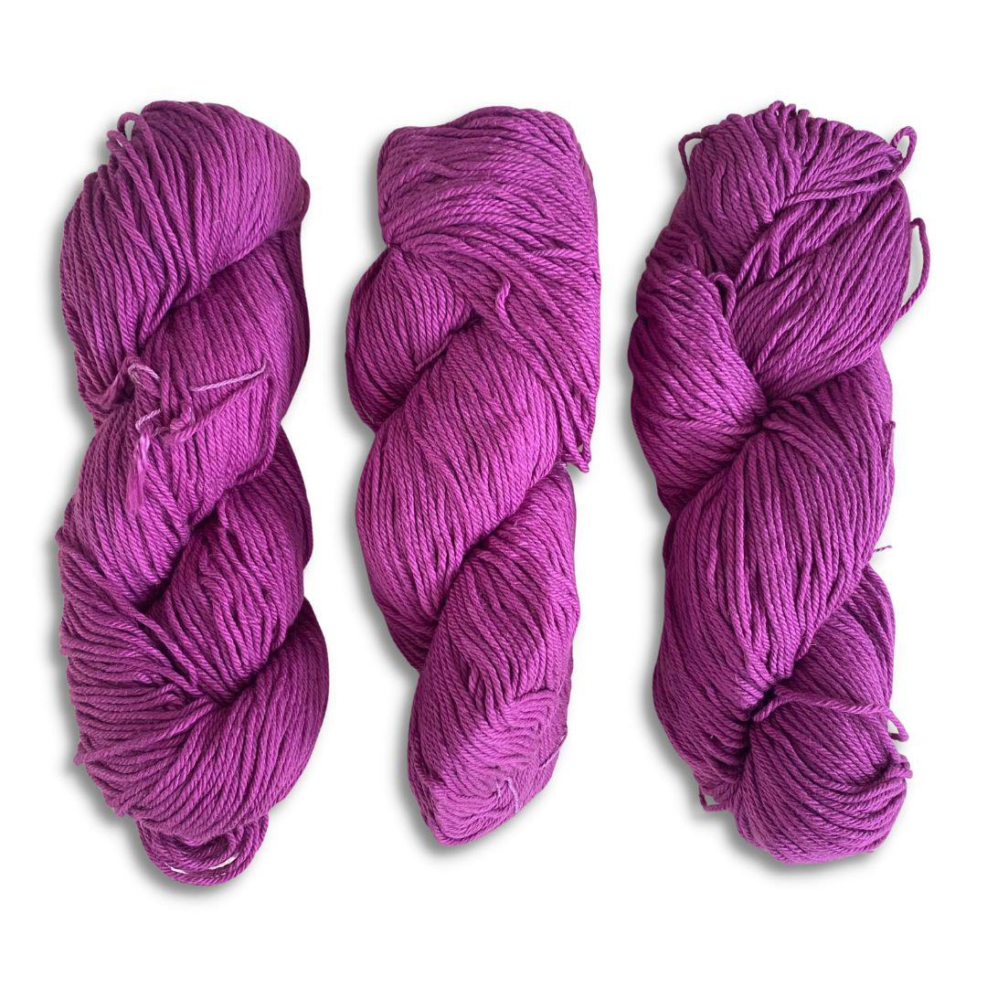 Hand Dyed Cotton Yarn Solid Colored | DK Weight 100 Grams, 200 Yards, 4 Ply-Yarn-Revolution Fibers-Peacock Purple-Revolution Fibers