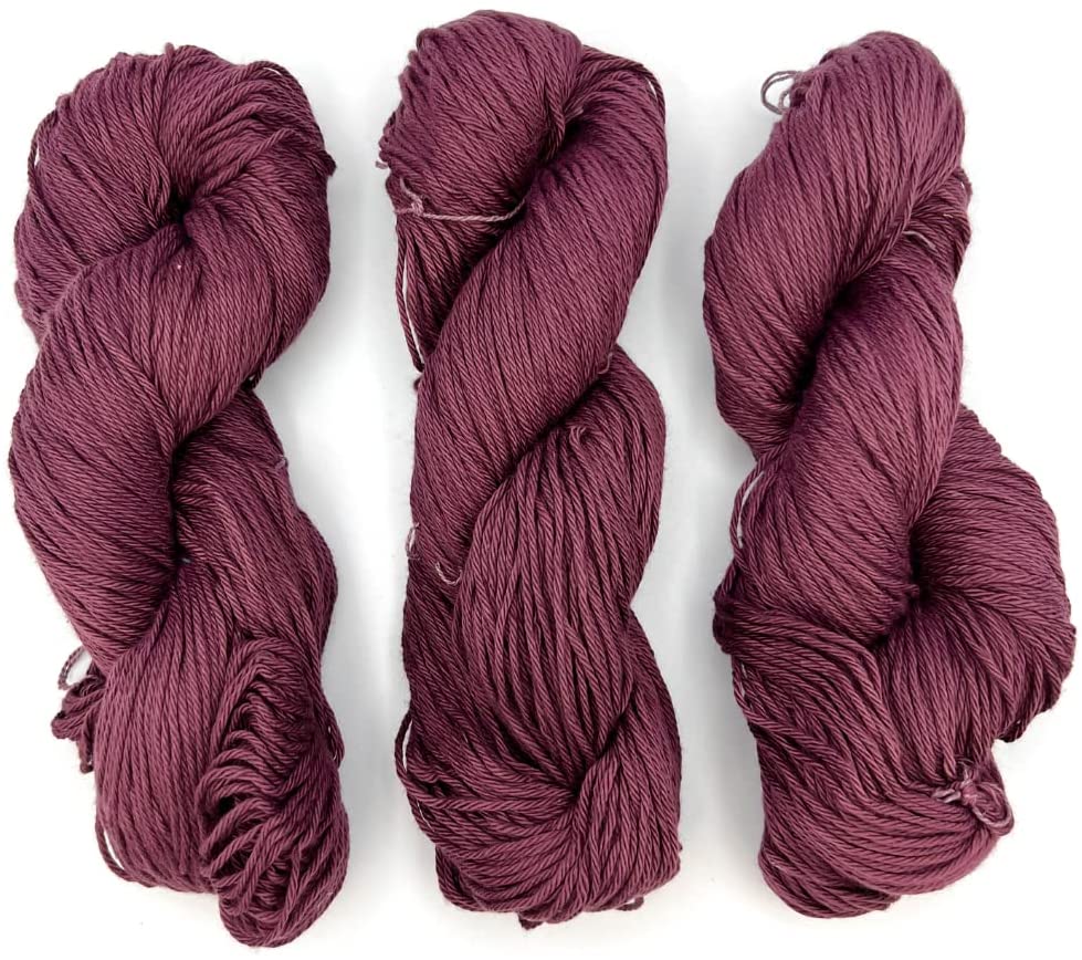 Hand Dyed Cotton Yarn Solid Colored | DK Weight 100 Grams, 200 Yards, 4 Ply-Yarn-Revolution Fibers-Plum Purple-Revolution Fibers