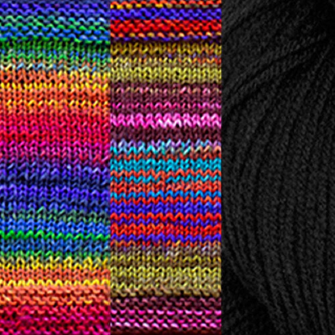 Positive Vibrations Shawl Kit | Yarn Art of Elegant Shapes and Colors-Knitting Kits-Urth Yarns-3004 + 3007 + Thuja-Revolution Fibers
