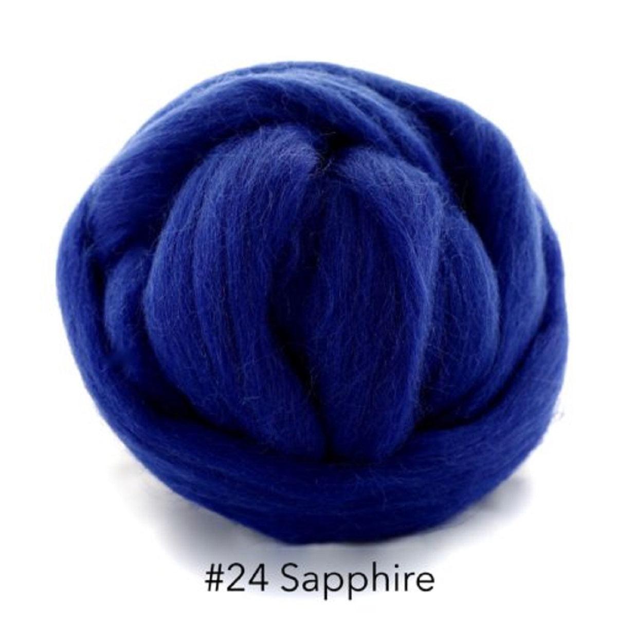 Polish Merino Wool Top - Sapphire-Wool Roving-Kromski-8 Ounces-Revolution Fibers