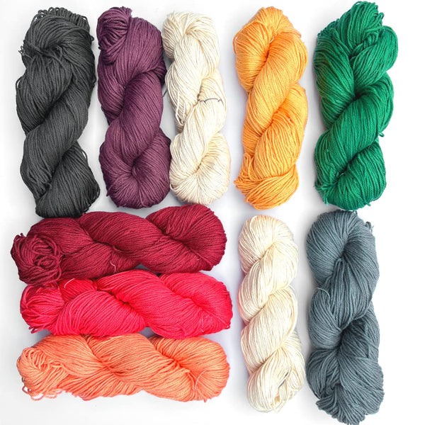 Hand Dyed Cotton Yarn Multi-Colored | Dk Weight 100 Grams, 200 Yards, 4 Ply Enchanted Earth