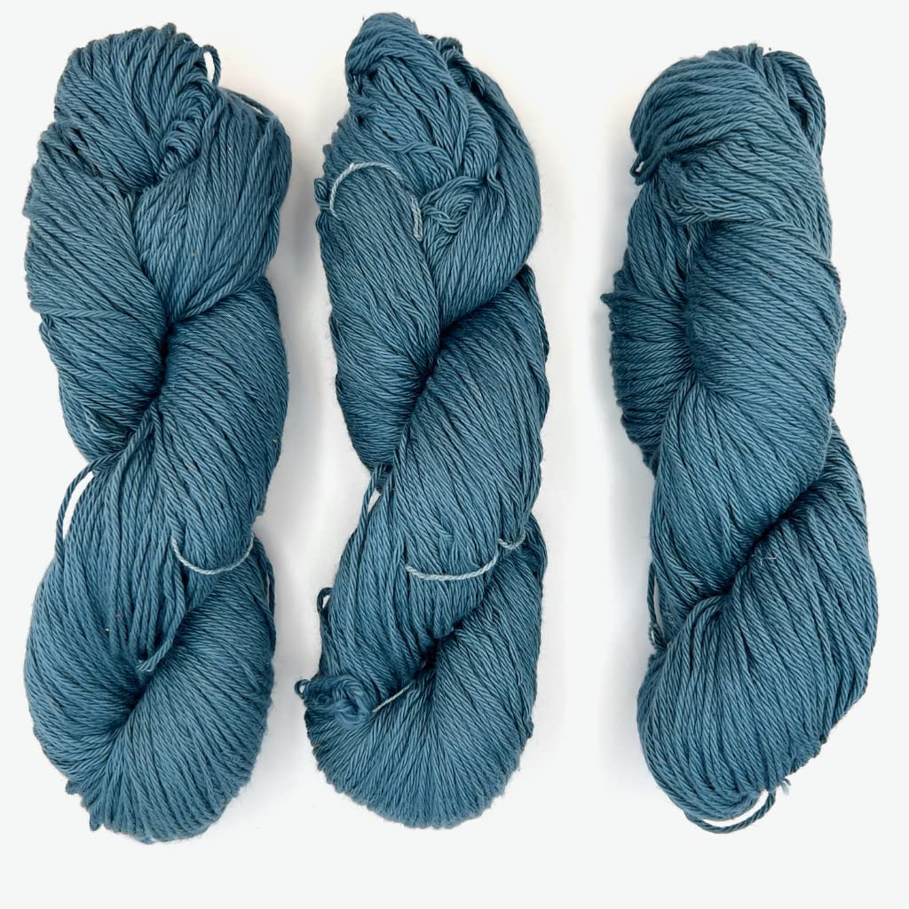 Hand Dyed Cotton Yarn Solid Colored | DK Weight 100 Grams, 200 Yards, 4 Ply-Yarn-Revolution Fibers-Steel Blue-Revolution Fibers