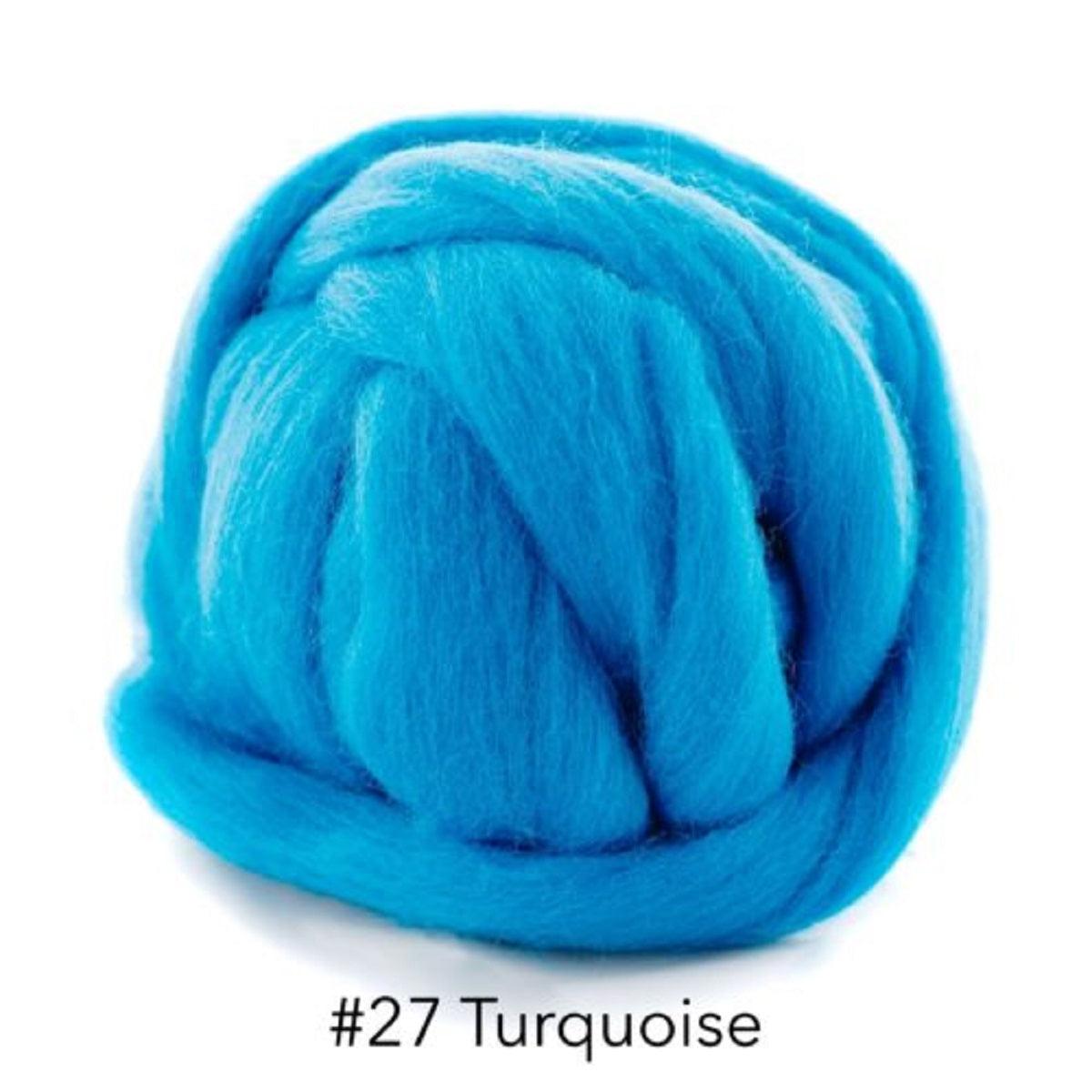 Polish Merino Wool Top - Turquoise-Wool Roving-Kromski-8 Ounces-Revolution Fibers