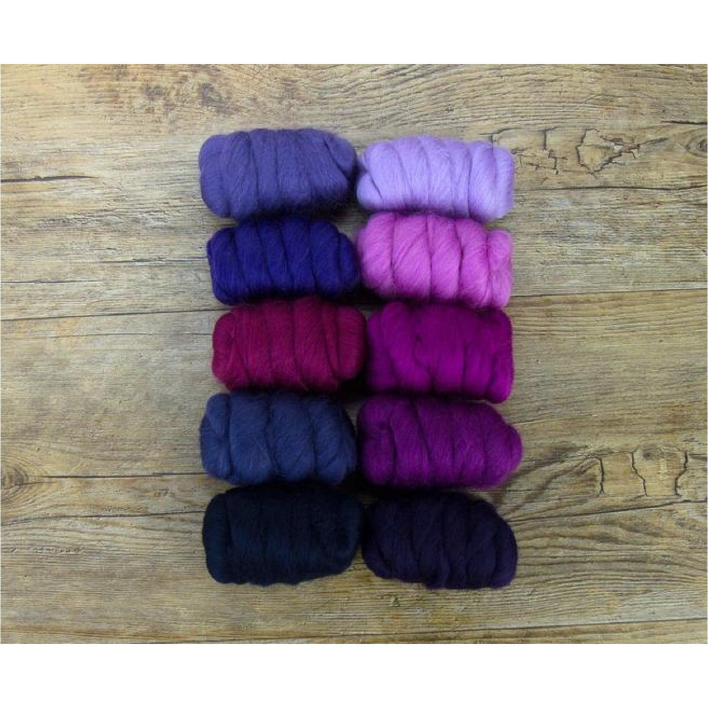 Mixed Merino Wool Variety Pack | Very Berry (Purples) 250 Grams, 23 Micron-Wool Roving-Revolution Fibers-Revolution Fibers