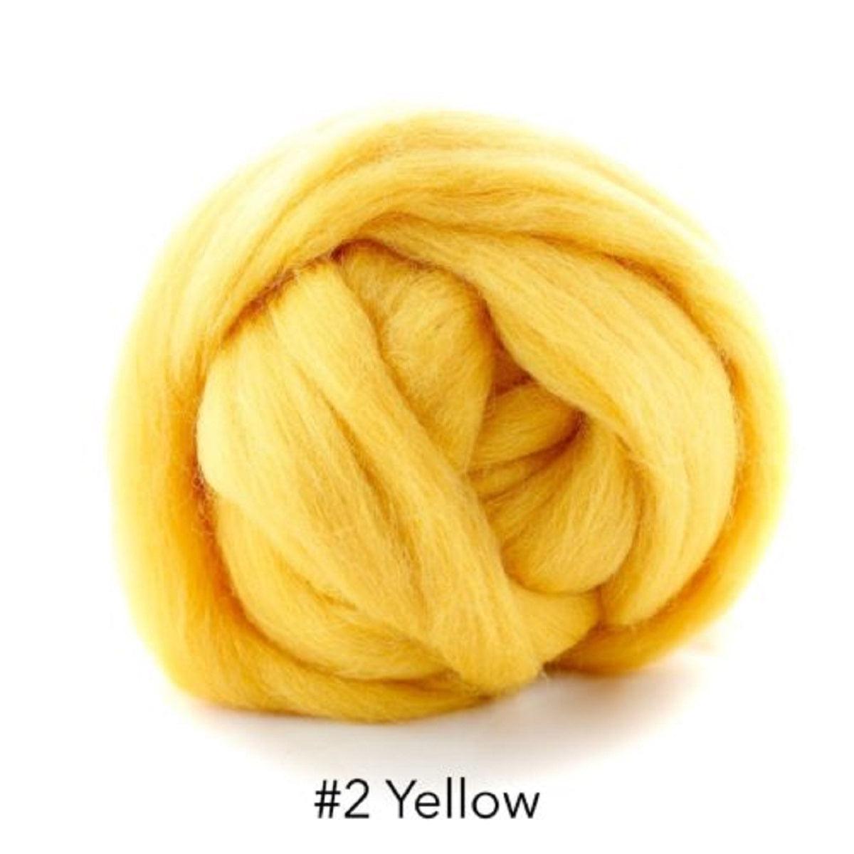 Polish Merino Wool Top - Yellow-Wool Roving-Kromski-8 Ounces-Revolution Fibers